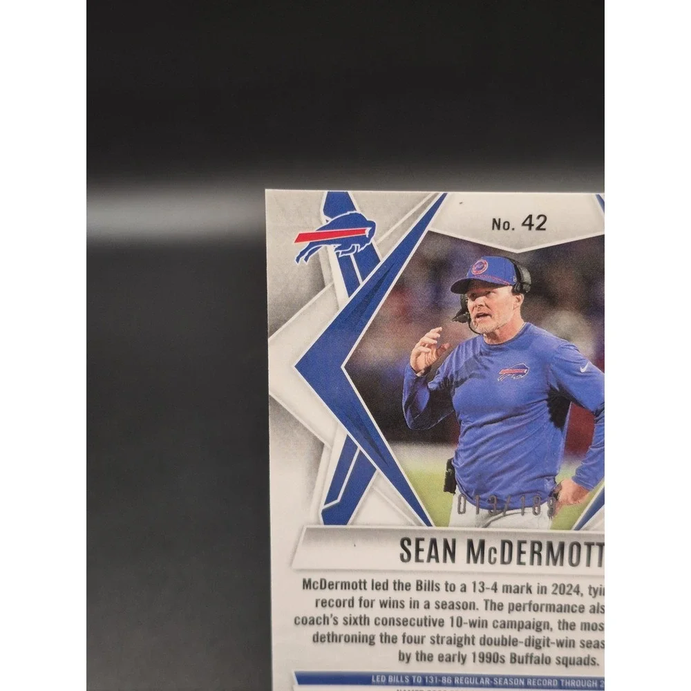 2025 Panini Phoenix Sean McDermott #42 Orange Pandora /189 Buffalo Bills